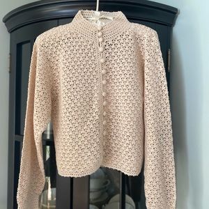 April Cornell- NEW- cream embroidered sweater